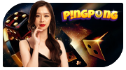 PINGPONG live casino logo with ping pong paddle and ball
