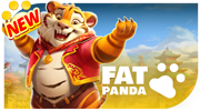 Fat Panda slot provider logo with panda mascot and green background