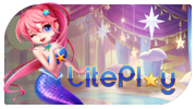 Liteplay slot provider logo with light blue colors