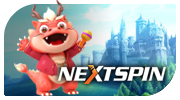 NextSpin slot provider logo with blue and white colors