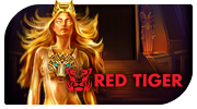 Red Tiger slot provider logo with tiger icon and red background