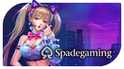 Spadegaming slot provider logo with spade symbol and green background