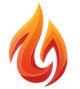 Hot icon flame with red and orange colors